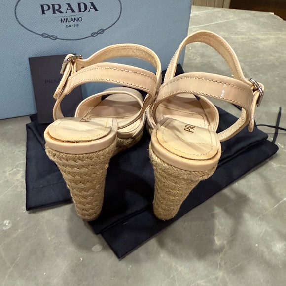 Prada Espadrille Wedge Sandals, Size 36.5 - Picture 9 of 11